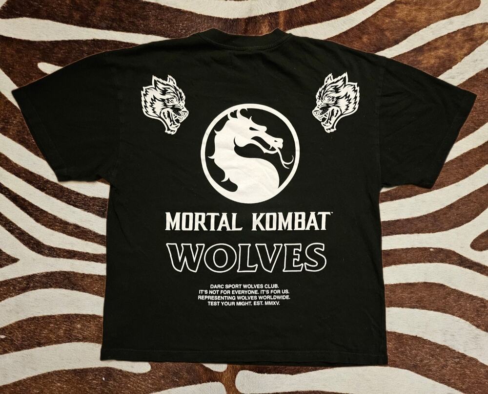 Mortal Kombat Wolves Club Black Limited Tee Men's Regular Size L Cotton